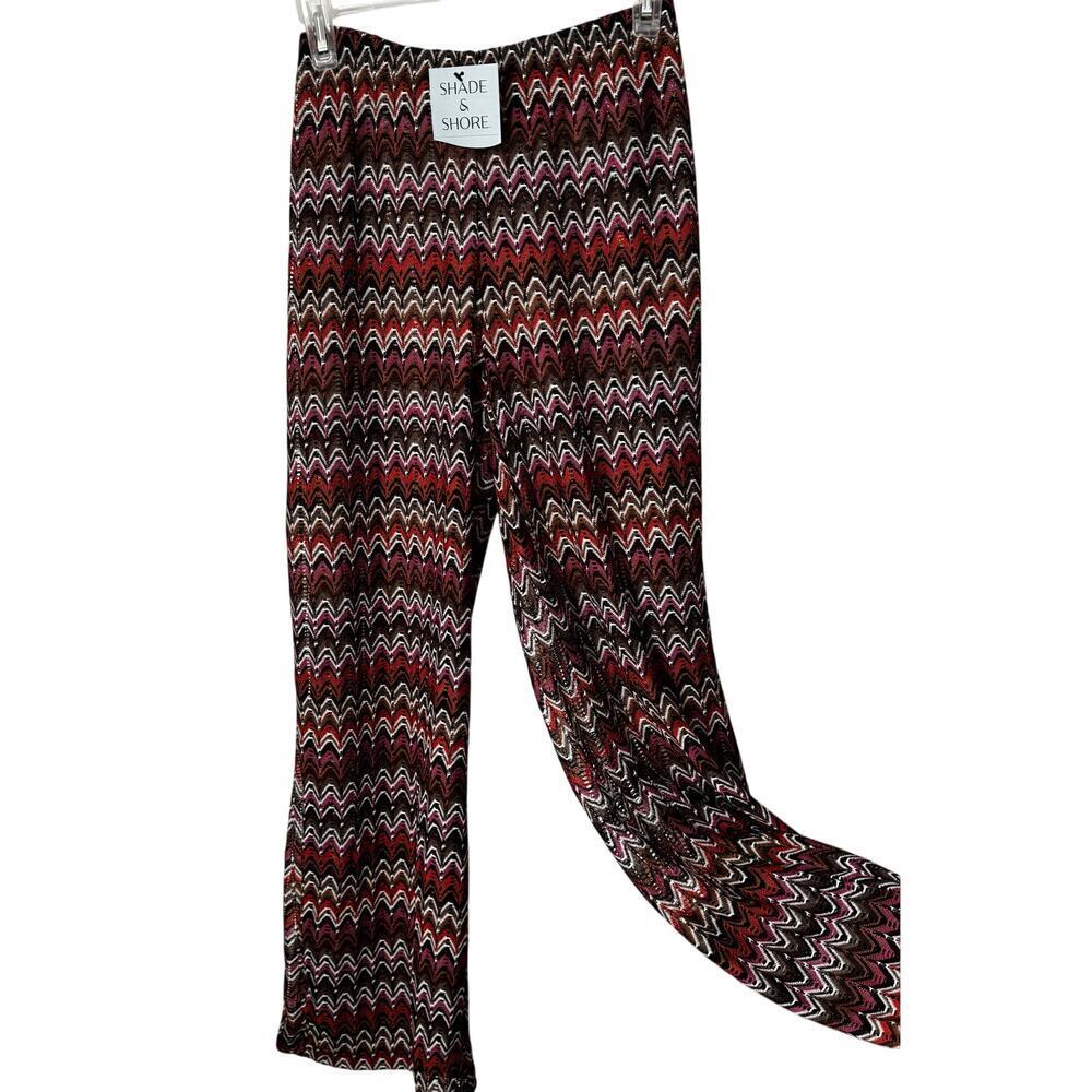 NWT zig-zag wide leg chevron crochet-knit sheet swing covers or versatile pant